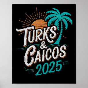Poster Ilhas Turks Caicos 2025, Souvenirs de Vacation - U