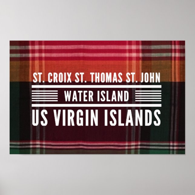 Poster Ilhas Virgens Americanas USVI St. Croix St. Thomas (Frente)