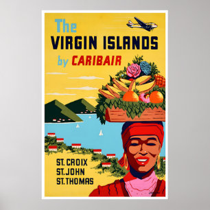 Poster Ilhas Virgens Arte St Croix Cartaz de Viagem St Jo
