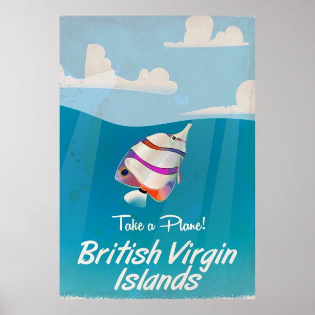 Poster Ilhas Virgens Britânicas Cartaz de férias Vintage (Frente)