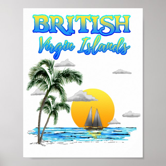 Poster Ilhas Virgens Britânicas Navegando (Frente)
