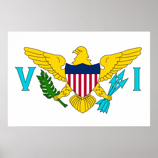 Póster Ilhas Virgens dos Estados Unidos, bandeira dos Est (Frente)