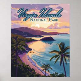 Poster Ilhas Virgens National Park Beach Rua John