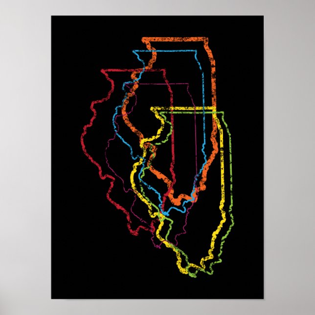 Póster ilIllinois pride blur (Frente)