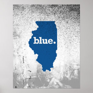 POSTER ILLINOIS BLUE STATE