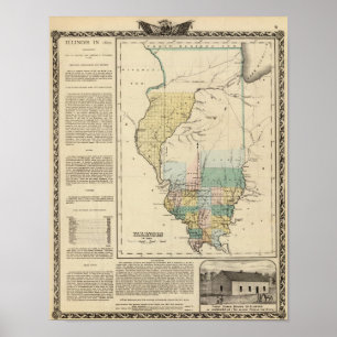 Póster Illinois em 1822