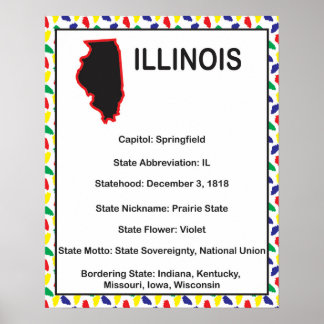 Póster Illinois Information Educational EUA State