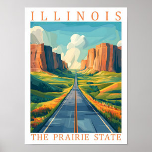 Poster Illinois, Prairie State USA Viagem Place