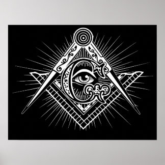 Poster Illuminati Todos Vendo Símbolo de Freemason Ocular