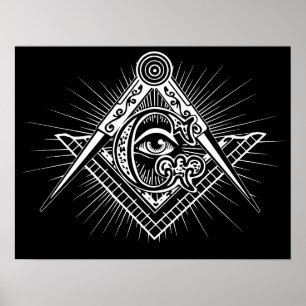 Poster Illuminati Todos Vendo Símbolo de Freemason Olho