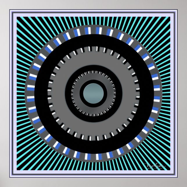 Poster Illusão Óptica da Roda das Artes Rotativas (Frente)