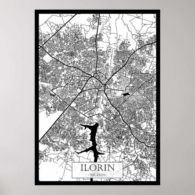 Poster Ilorin Nigeria City Map (Frente)