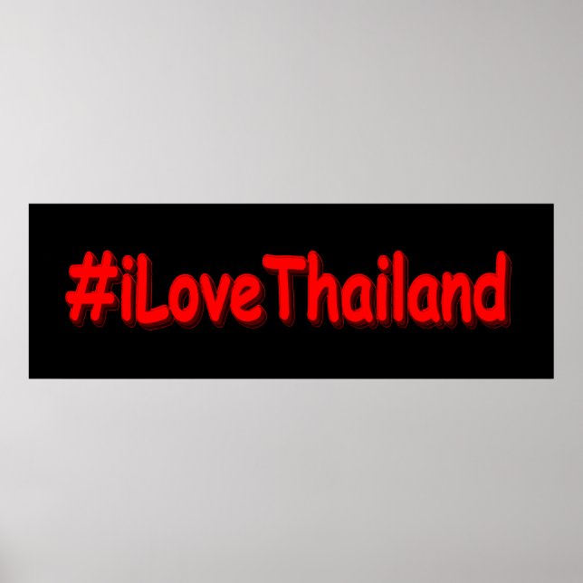 Poster "#iLoveThailand" Design bonito. Comprar Agora (Frente)