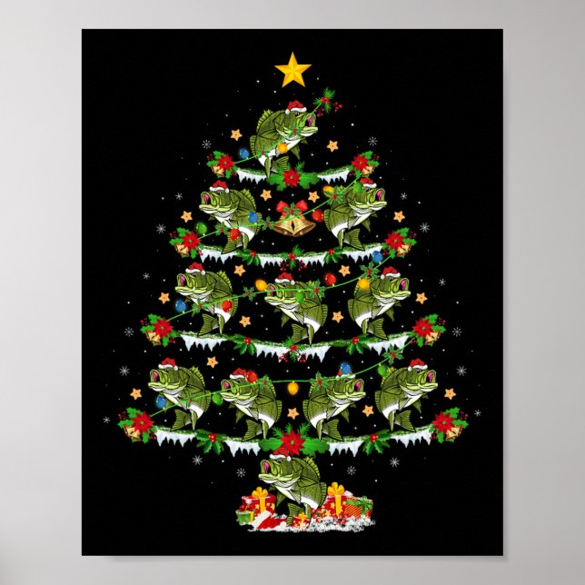 Poster Iluminação de Natal Santa B Peixe Árvore de Natal  (Frente)