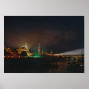 Poster Iluminação do Kremlin, 1883 (óleo em canvas)