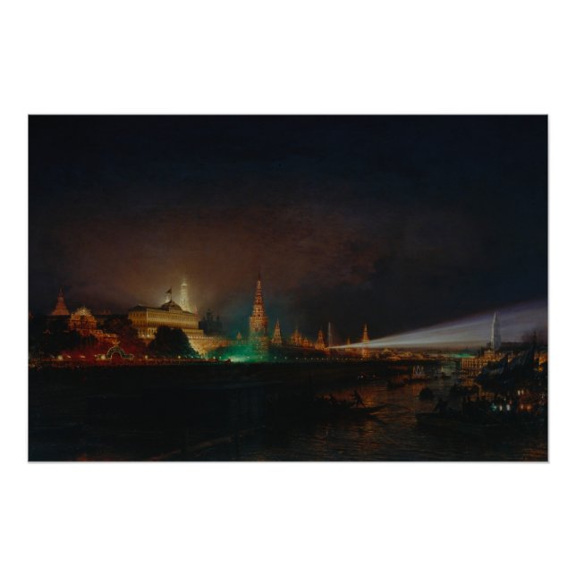 Póster Iluminação do Kremlin, 1883 (óleo na canvas) (Frente)