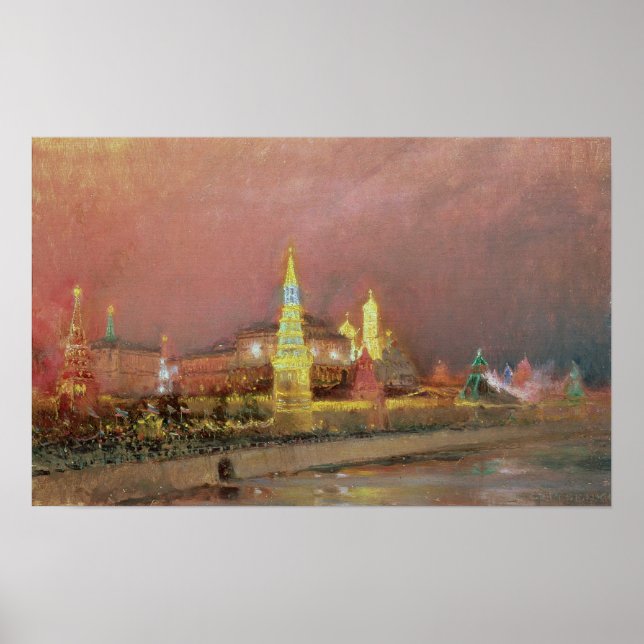 Póster Iluminação no Kremlin, 1896 (Frente)