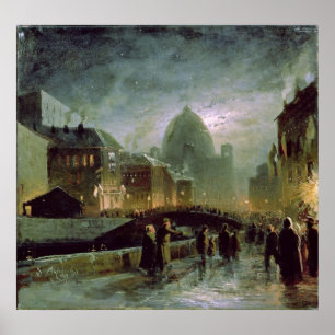 Poster Iluminações em St Petersburg, 1869