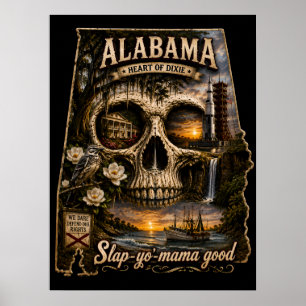 Poster Ilusão da Caveira do Alabama   Astigmatismo ESTADO