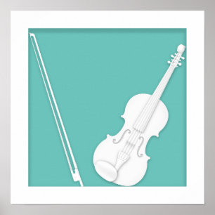 Poster Ilusão de Cortes de Papel Violino por Mozartini Aq