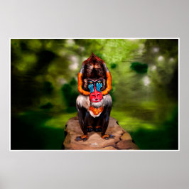 Póster Ilusão de Mandrill Bodypainting