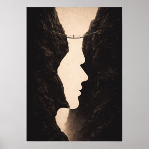 Poster Ilusão Óptica Abstrata Estoica, Falésias, Terra