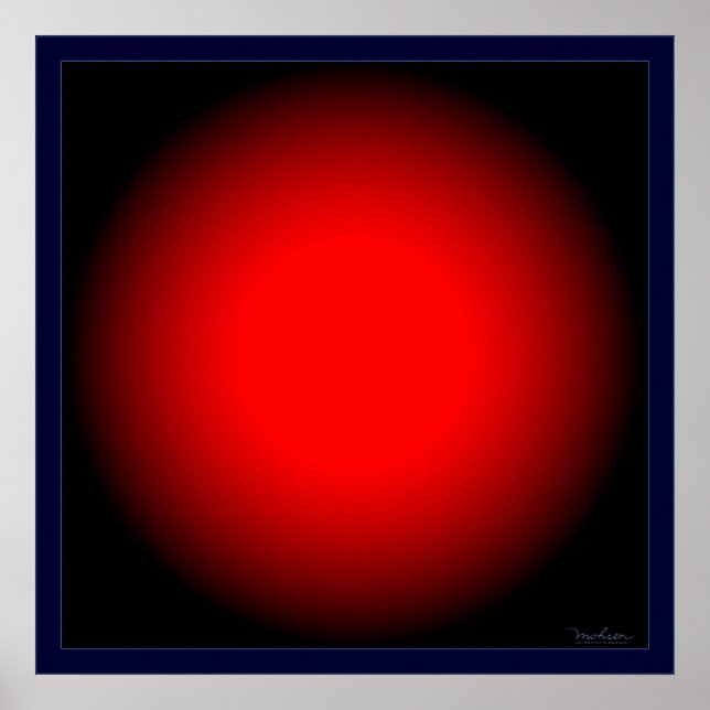 Poster Ilusão Óptica de Bulbo Vermelho Piscante (Frente)