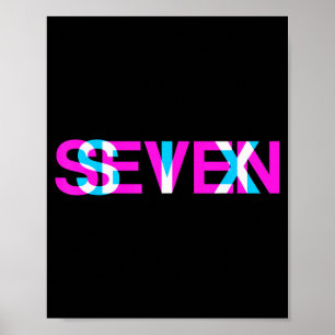 Poster Ilusão Óptica de Glitch Six Seven 6 7 Meme Gen Alp