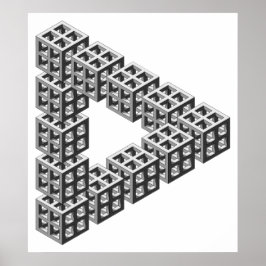 Póster Ilusão Óptica de Triângulo Impossível