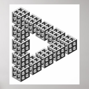 Póster Ilusão óptica do triângulo impossível