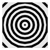 Ilusão Óptica dos Círculos Concentrados Pretos e B