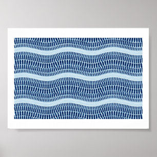 Poster Ilusão óptica Rippling de surpresa de água azul
