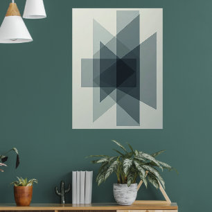 Poster Ilusões Empilhadas: Profundidade Geométrica Monocr