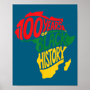 Poster Ilustração 100 do Mês da História Negra Vintage