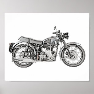 Poster Ilustração 1952 da motocicleta do veneno de