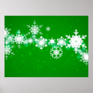 Poster Ilustração 2d. Flocos de neve ao fundo. Santo Deus
