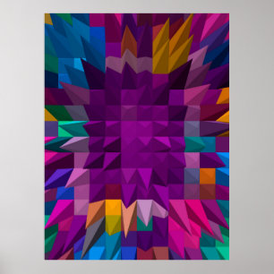 Poster Ilustração 3D ou patente de cor Mosaico de renderi
