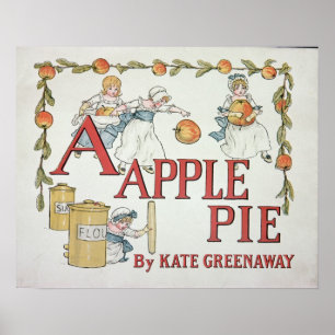 Póster Ilustração "A" 'da torta de Apple Alphabet
