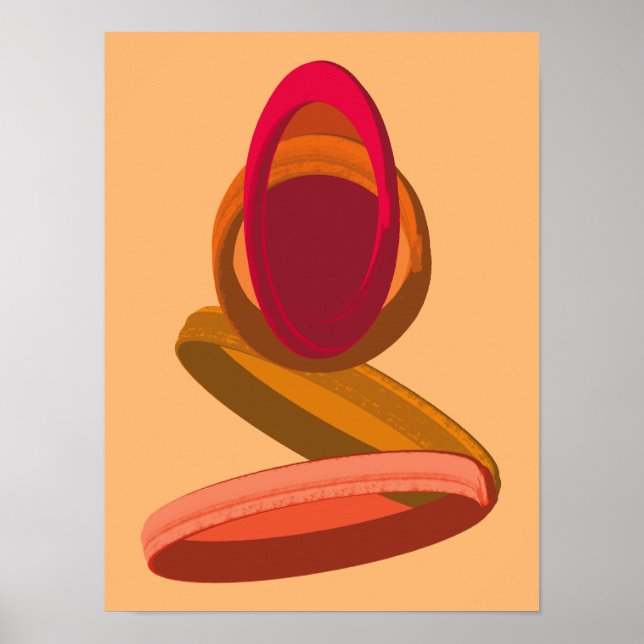 Poster Ilustração Abstrata da Chuva de Cabo Verde para Ca (Frente)