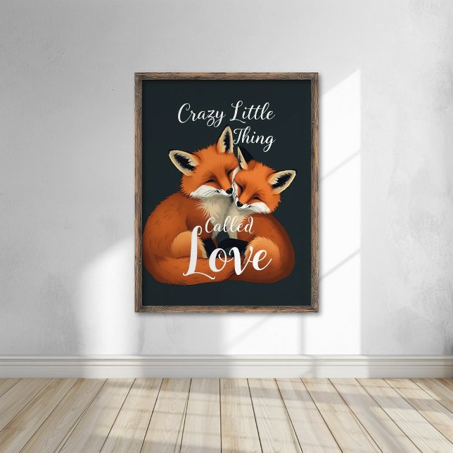 Poster Ilustração Adorável do Casal Fox Love (Criador carregado)