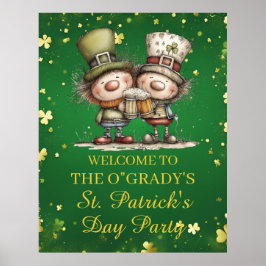 Poster Ilustração Alegre da Festa do Dia de São Patrício