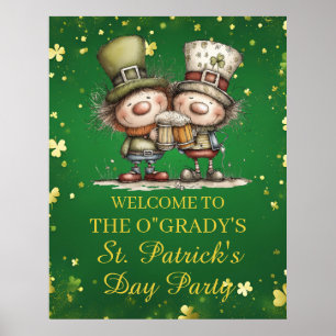 Poster Ilustração Alegre da Festa do Dia de São Patrício
