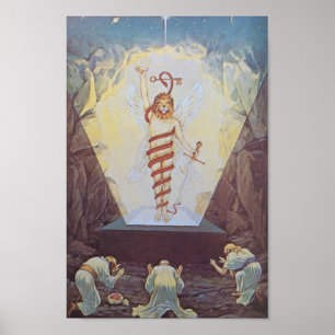 Poster Ilustração Alquímica Vintage