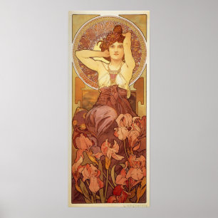 Póster Ilustração Amethyst por Alphonse Mucha