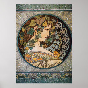 Poster Ilustração Art Nouveau de Alphonse Mucha