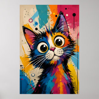 Poster Ilustração artística colorida abstrata