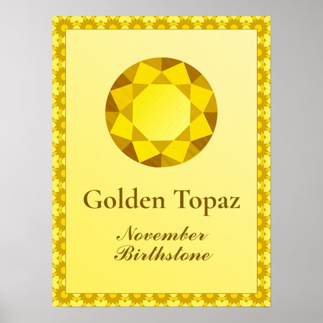 Poster Ilustração Birthstone para novembro - Topaz (Frente)
