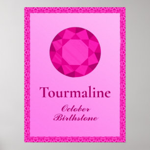 Poster Ilustração Birthstone para outubro - Tourmaline