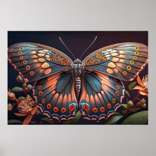Poster Ilustração bonito de borboleta colorida
