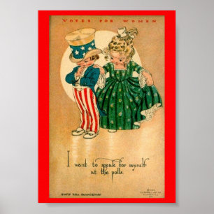 Póster Ilustração bonito do sufrágio dos direitos de v